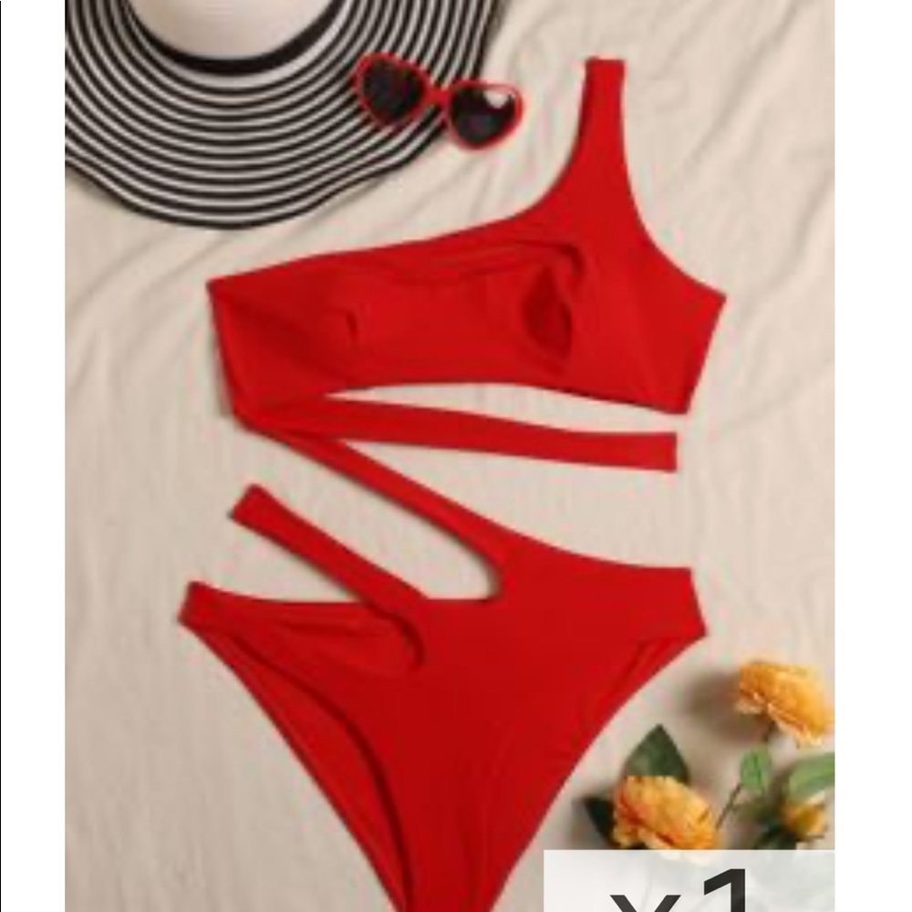 Shein one piece strappy bathing suit